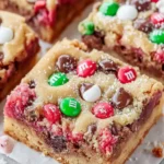 M&M Christmas Cookie Bars First Image