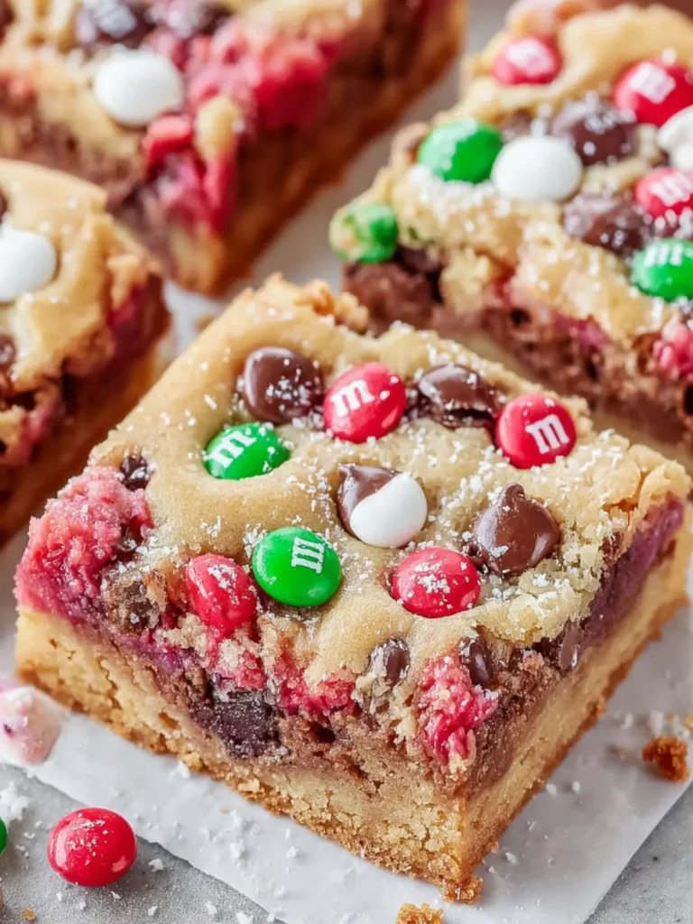 M&M Christmas Cookie Bars First Image
