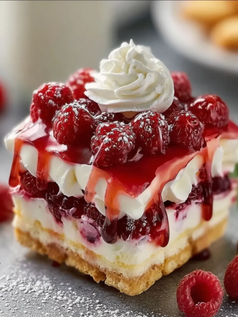 Raspberry Cream Cheese Dessert Squares First Image