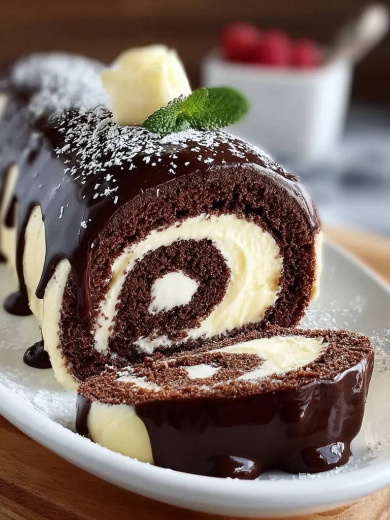 Rich Chocolate Swiss Roll Dessert First Image