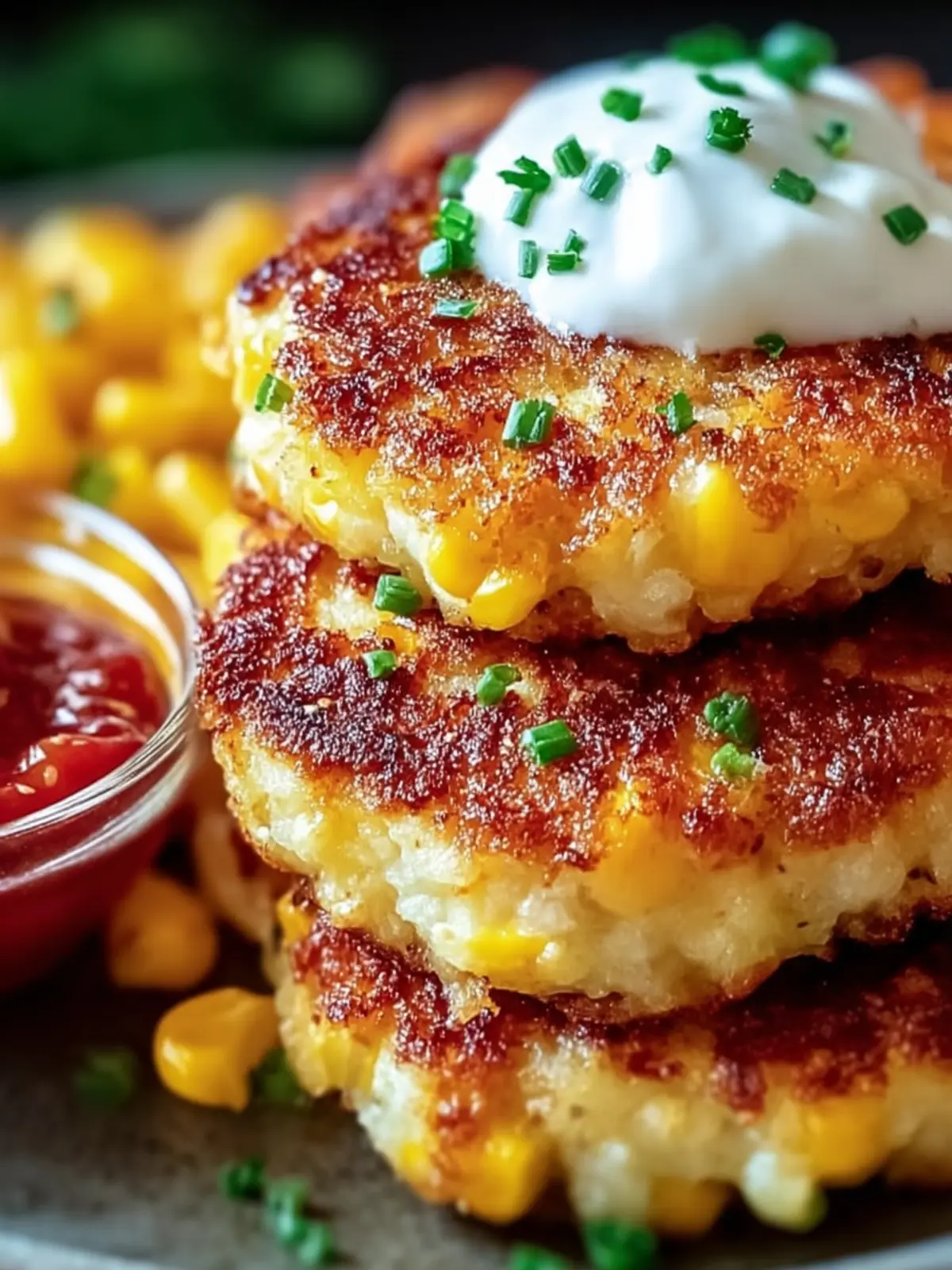 Cheesy Corn Potato Fritters Recipe First Image
