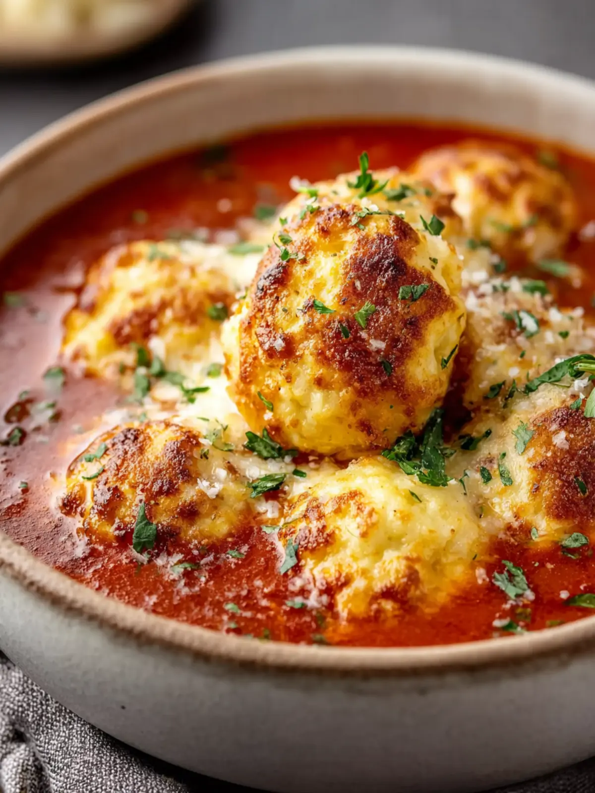 Hearty Tomato Soup with Cheddar Bay Dumplings First Image