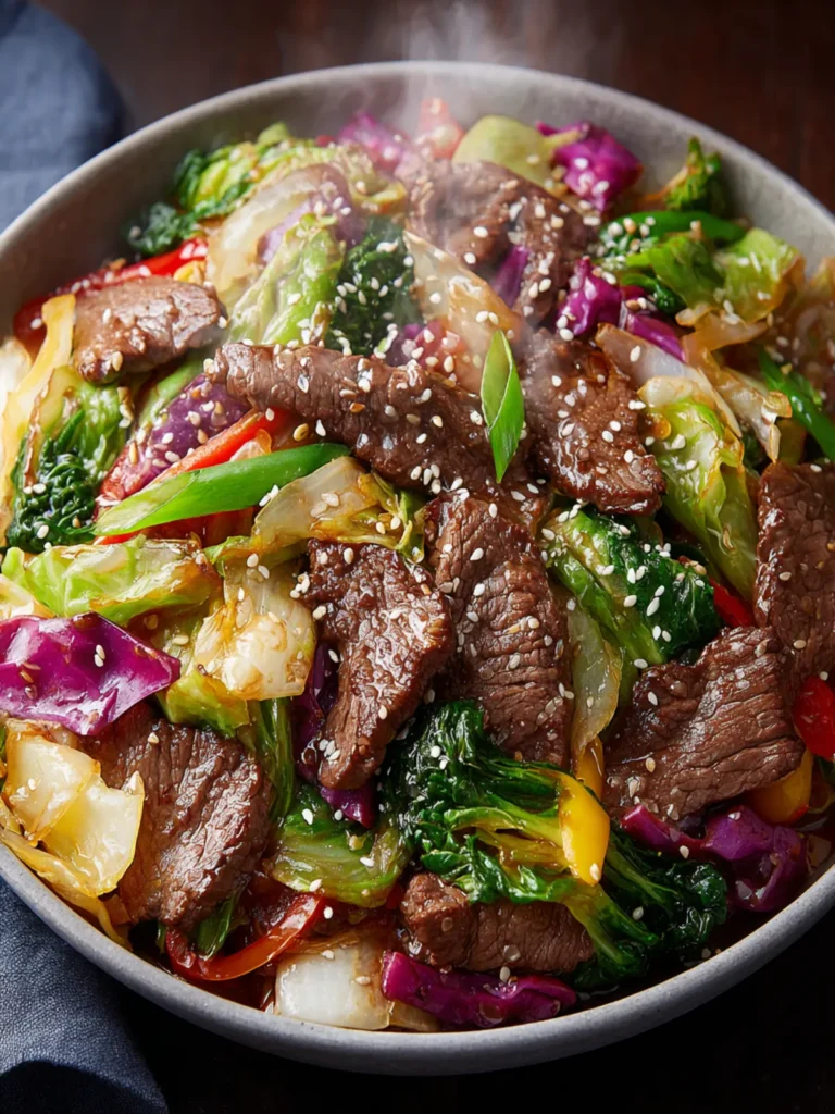 Ginger Garlic Beef & Cabbage Stir Fry : Fast, Flavorful, and Ultra-Satisfying First Image