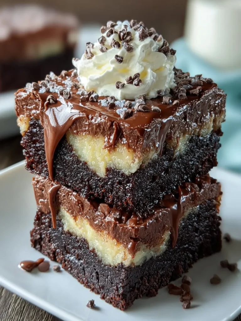 Decadent Baileys Brownies Recipe with 3 Layers of Bliss First Image