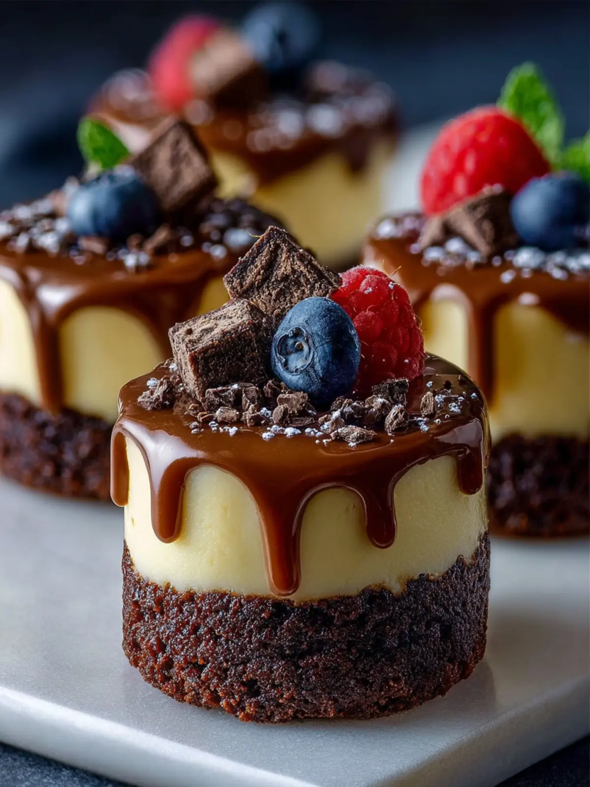 Brownie Bottom Mini Cheesecakes First Image