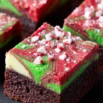 Red & Green Swirled Christmas Brownies First Image