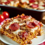 Sausage and Pepperoni Layered Pizza Bake First Image
