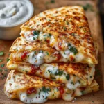 Spinach Artichoke Quesadillas : Crispy, Cheesy Party Snack with a Dip Twist First Image