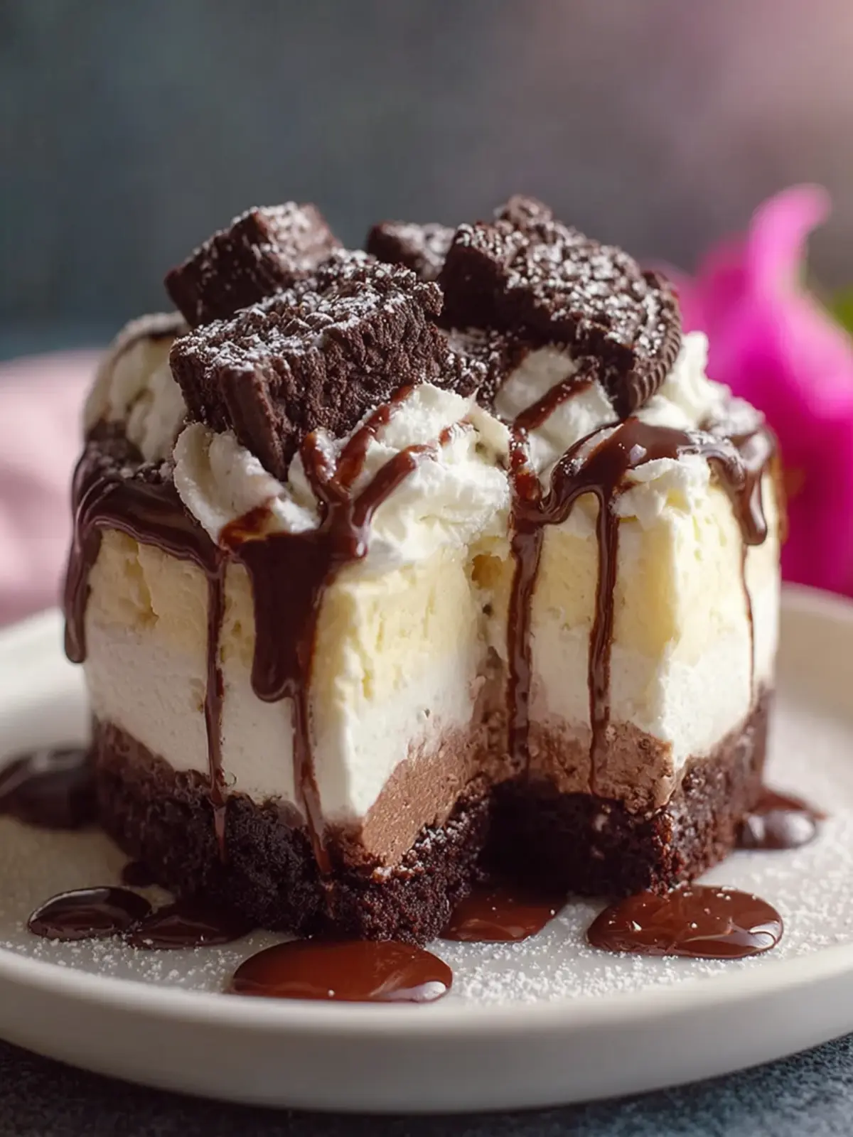 Frozen Brownie Ice Cream Cake First Image