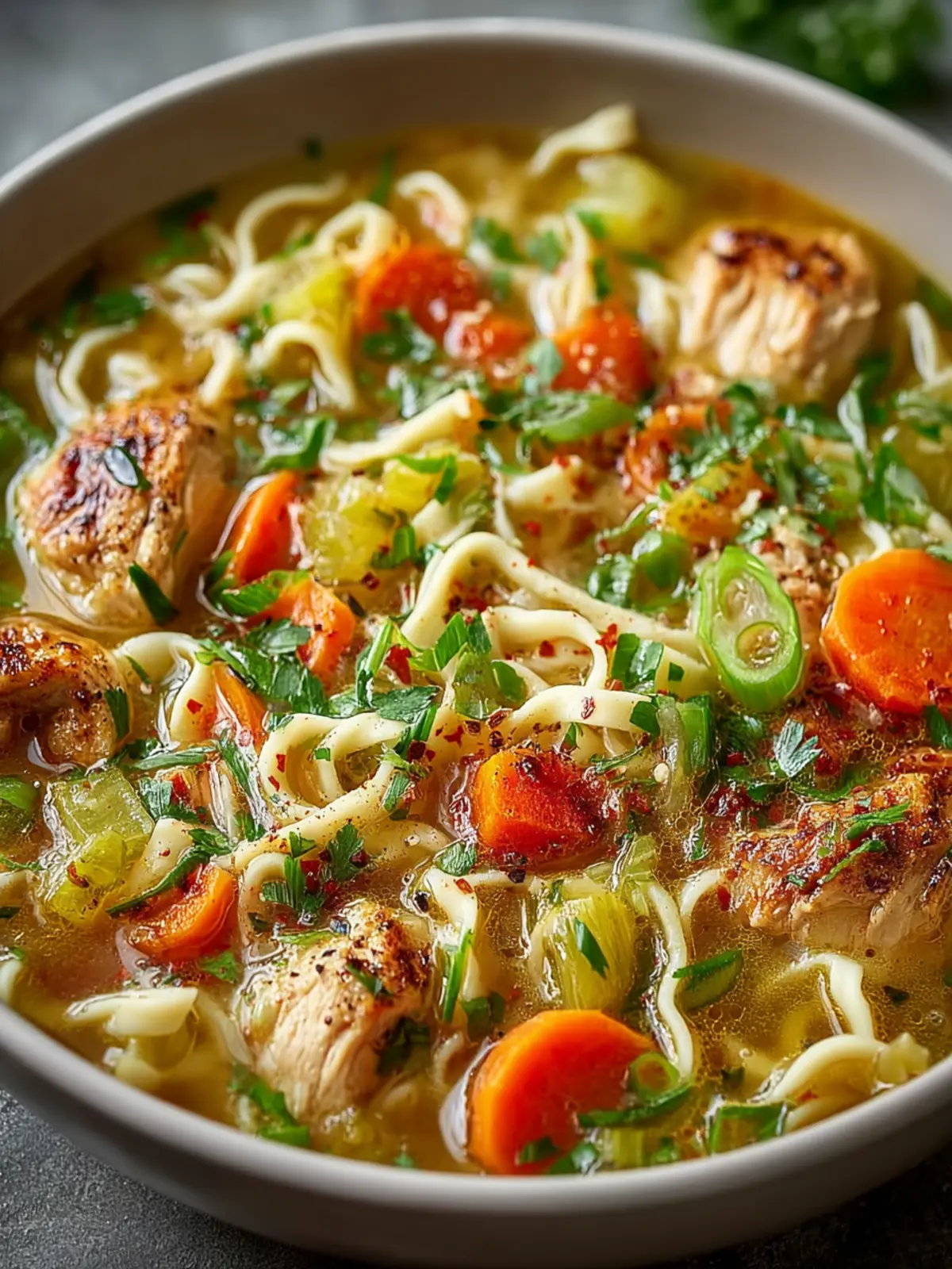 Classic Ginger Garlic Chicken Noodle Soup First Image