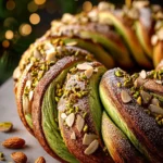 Pistachio Almond Sweet Bread Wreath First Image