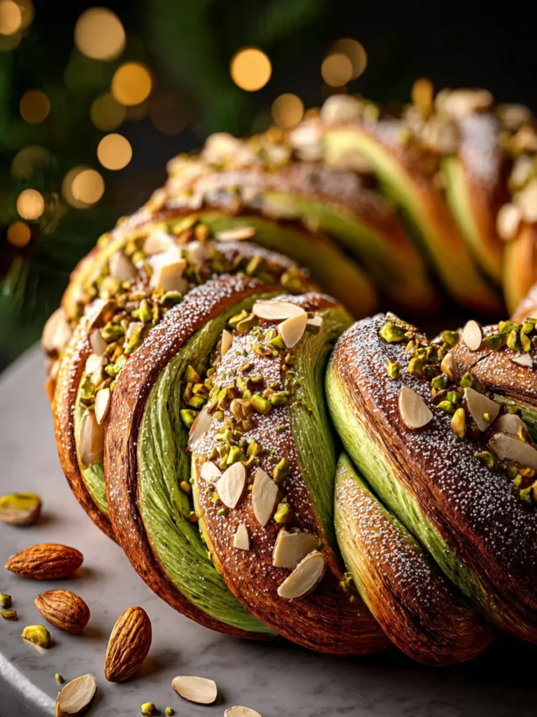 Pistachio Almond Sweet Bread Wreath First Image