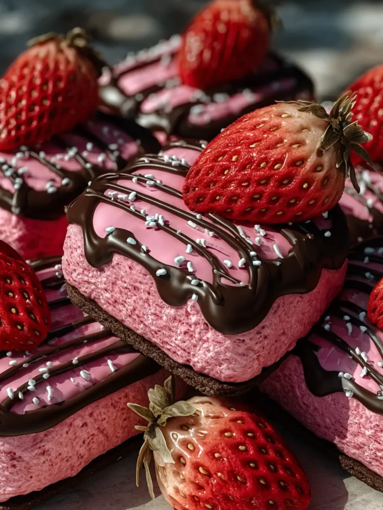 Chocolate-Dipped Strawberry Frosted Wafers First Image