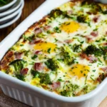 Broccoli, Ham, and Mozzarella Baked with Eggs First Image