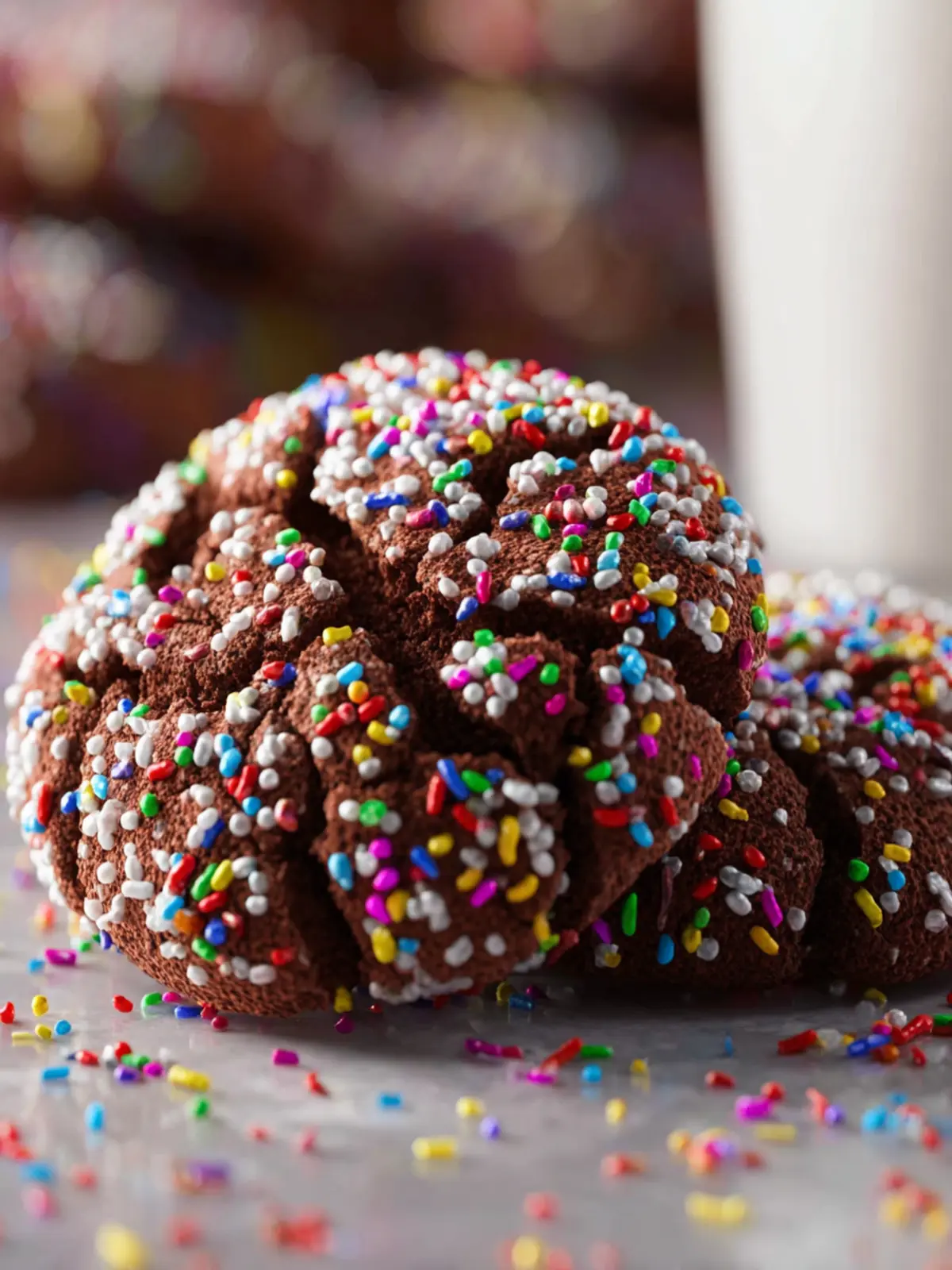 Chocolate Crinkle Sprinkle Cookies Second Image wbavua