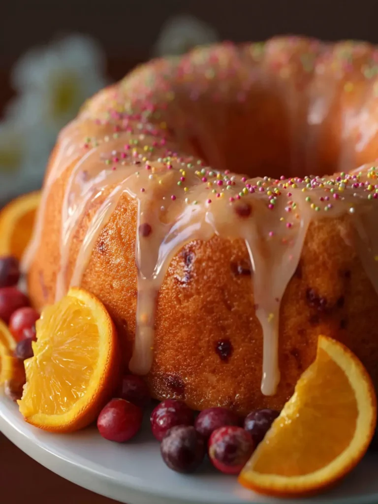 Cranberry Orange Bundt Cake First Image