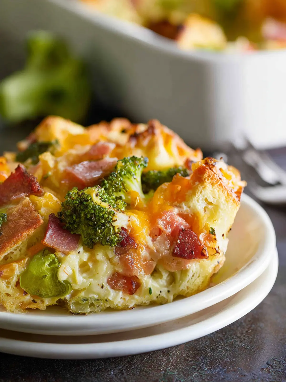 Ham and Cheese Strata with Broccoli Second Image c85efm