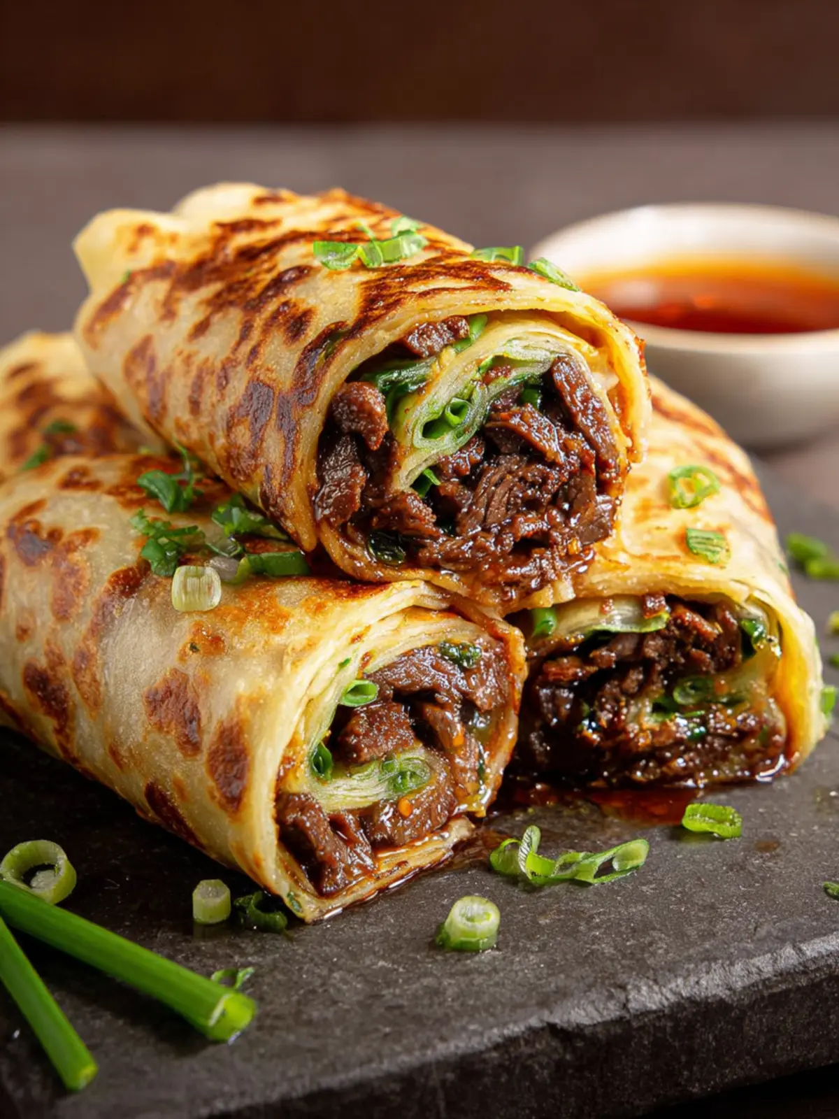 Scallion Pancake Teriyaki Beef Rolls First Image