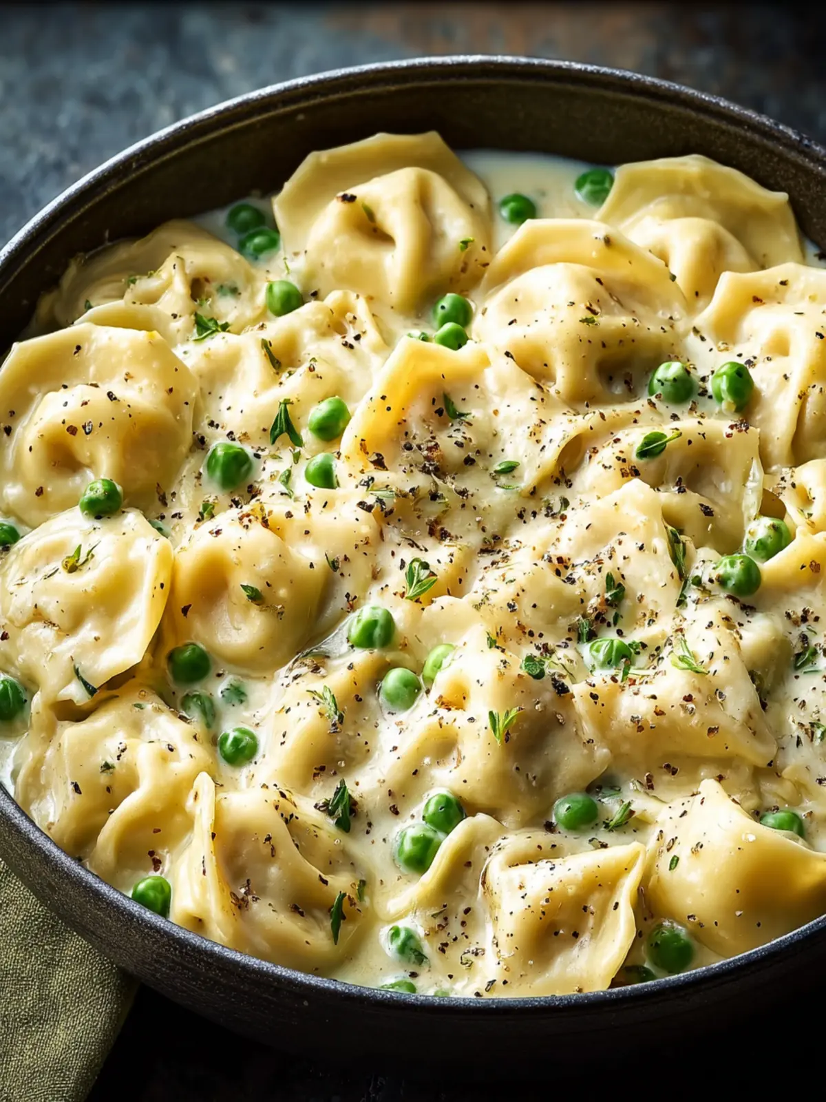 Creamy Tortellini Alfredo with Peas: A Velvety Delight First Image