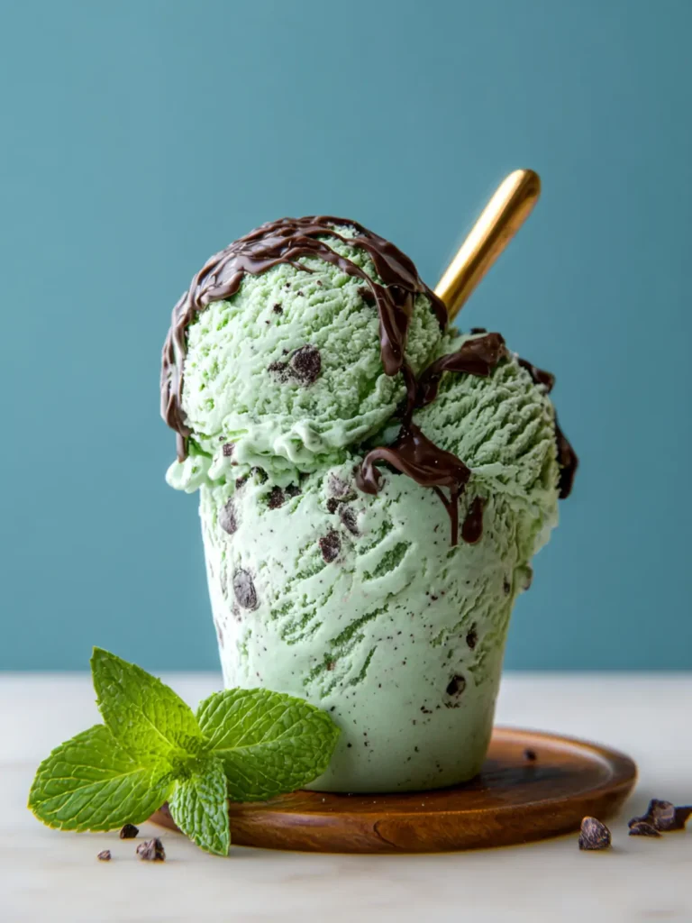 Homemade Mint Chocolate Chip Ice Cream First Image