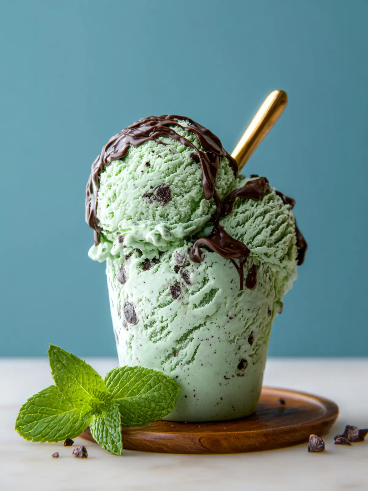 Homemade Mint Chocolate Chip Ice Cream First Image