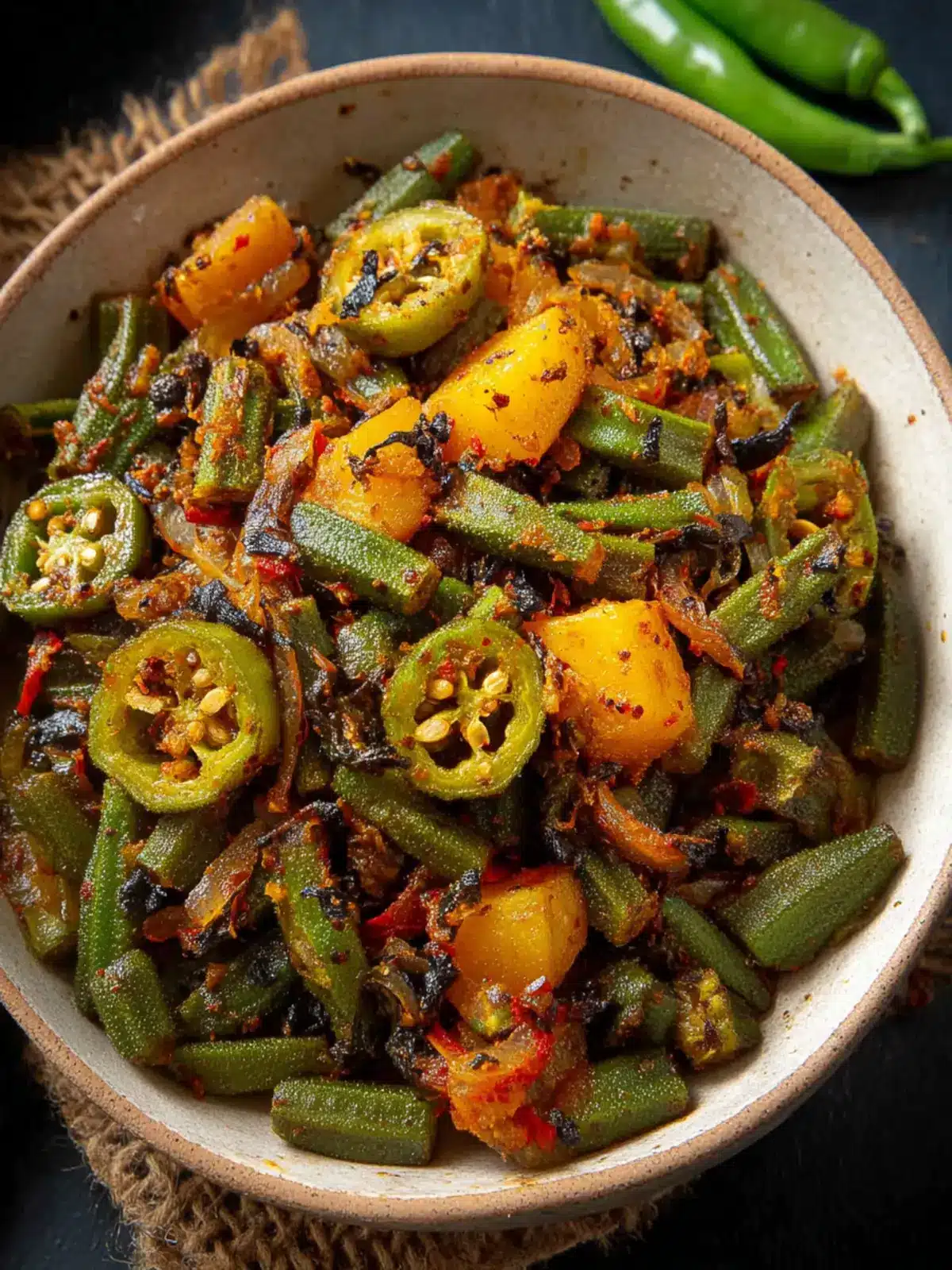 Aloo Bhindi Recipe Indian Potato Okra Stir Fry Fourth Image biketo