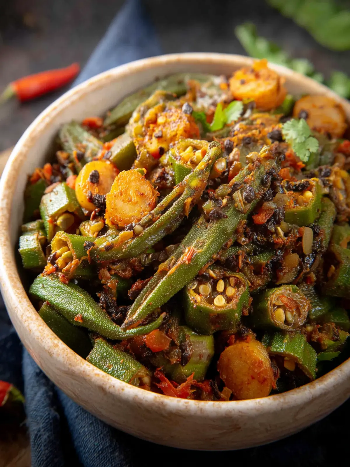 Aloo Bhindi Recipe Indian Potato Okra Stir Fry Second Image qszzsi