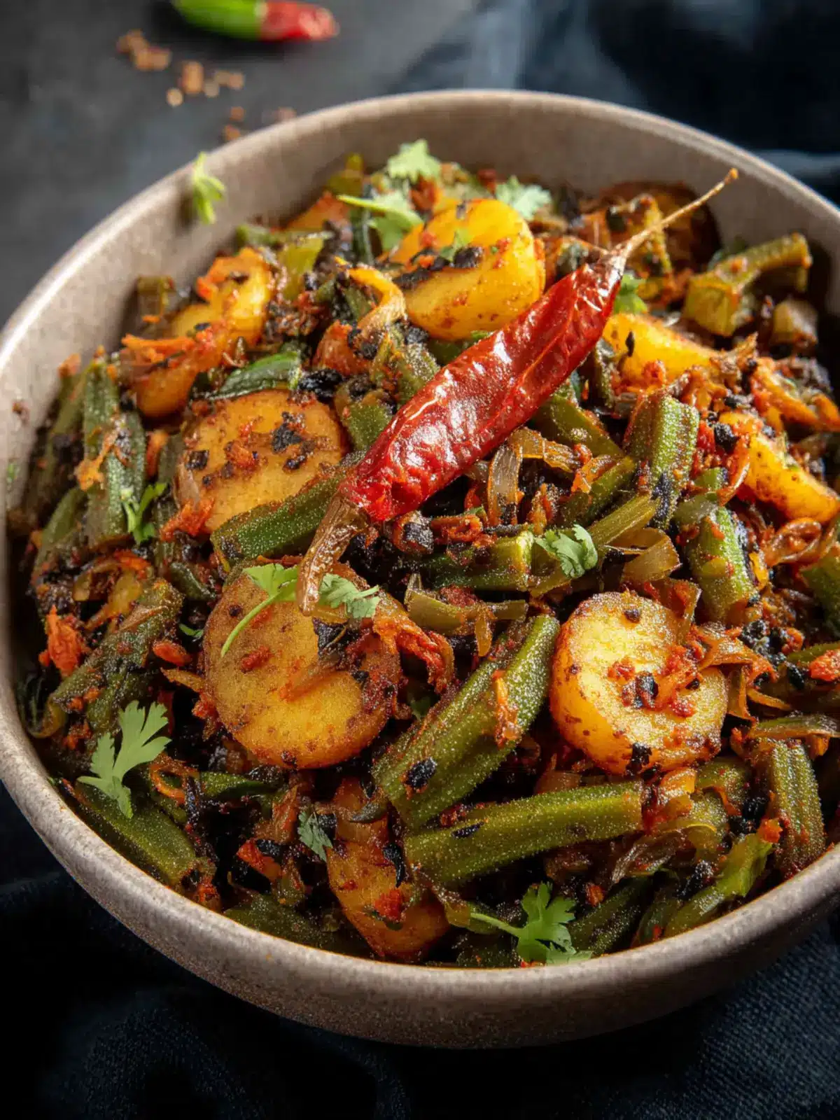 Aloo Bhindi Recipe Indian Potato Okra Stir Fry Third Image apevy6