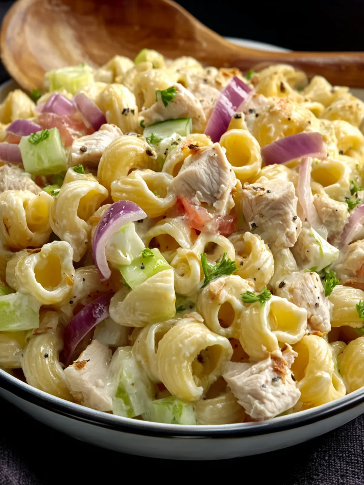 Chicken Macaroni Salad: The Best Creamy Comfort Dish Ever 8 Chicken Macaroni Salad Fourth Image houhf2