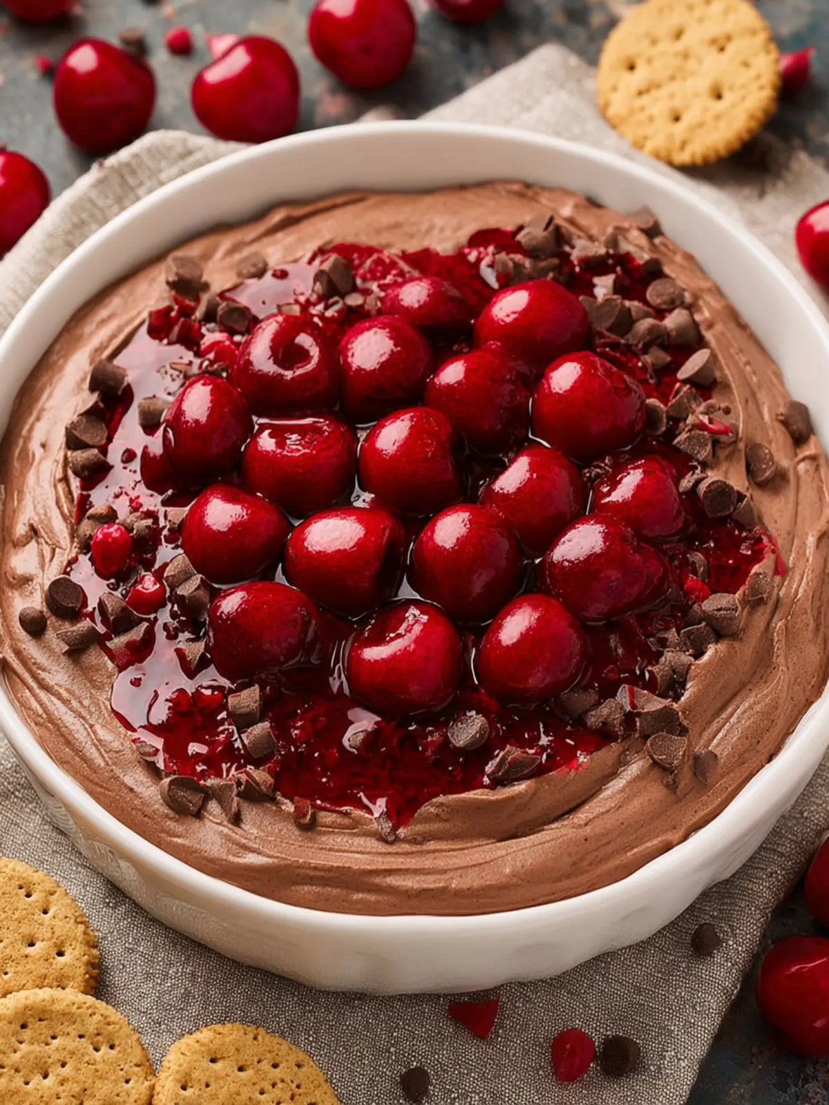 Chocolate Cherry Cheesecake Dip Fourth Image lnzjdp