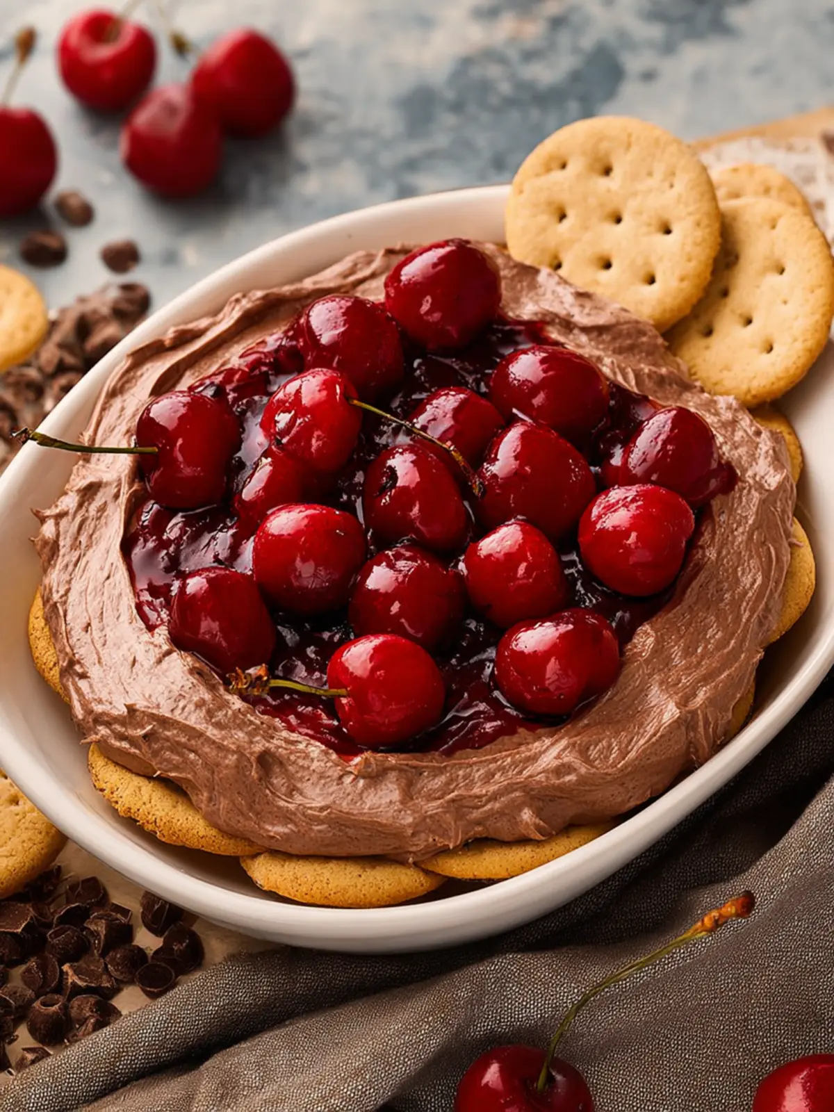 Chocolate Cherry Cheesecake Dip Third Image n6p9rc