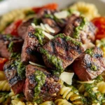Irresistible Steak Bites with Pesto Pasta Recipe First Image