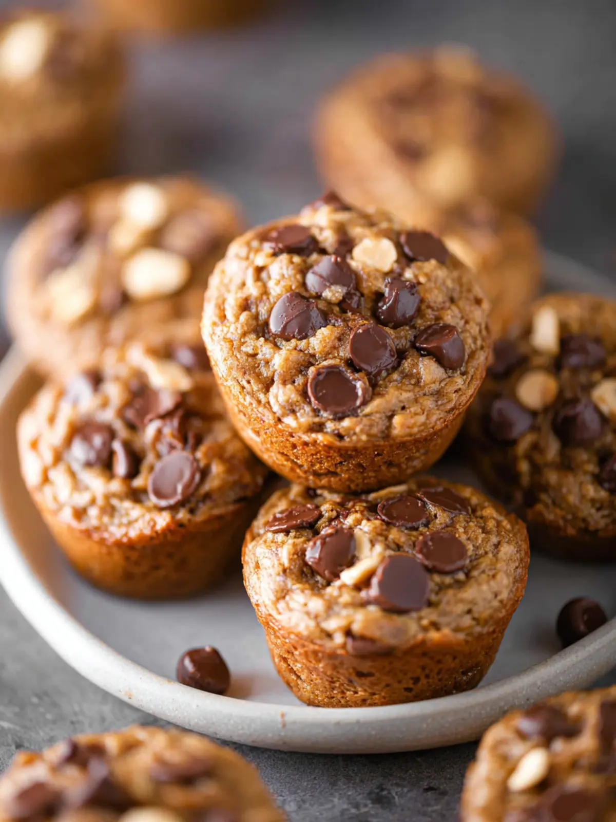 Skinny Peanut Butter Banana Chocolate Muffins Third Image ycqkrp