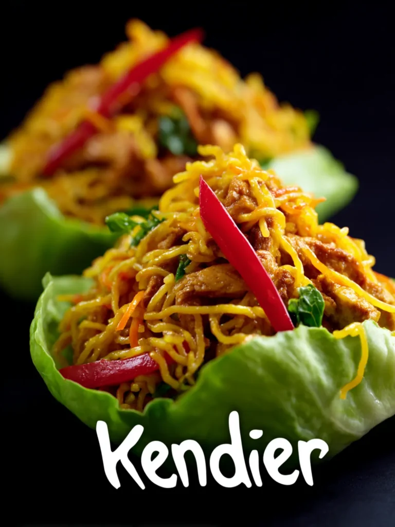 Delicious Singapore Noodle and Chicken Lettuce Cups to Savor First Image