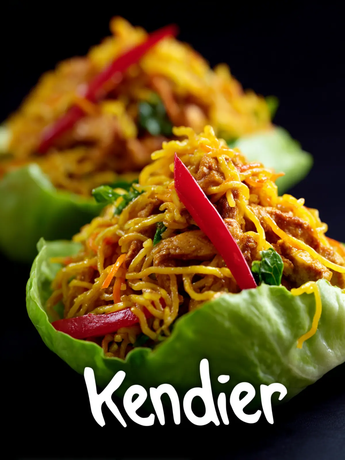 Delicious Singapore Noodle and Chicken Lettuce Cups to Savor First Image