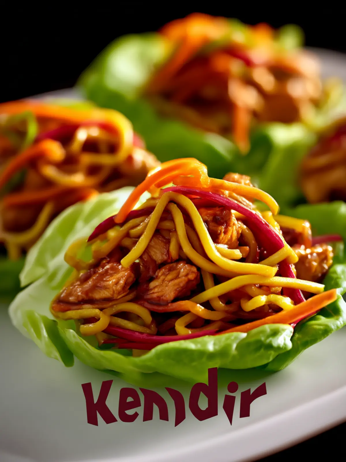 Delicious Singapore Noodle and Chicken Lettuce Cups to Savor Third Image kqw3n1