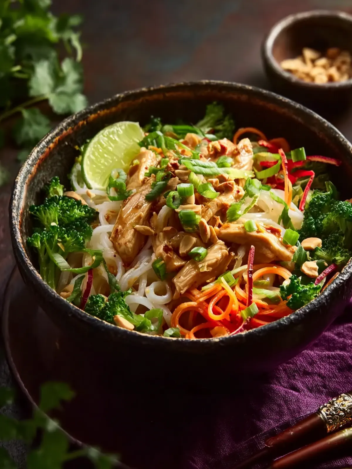 Thai Peanut Chicken Noodle Bowls Third Image h0dljh