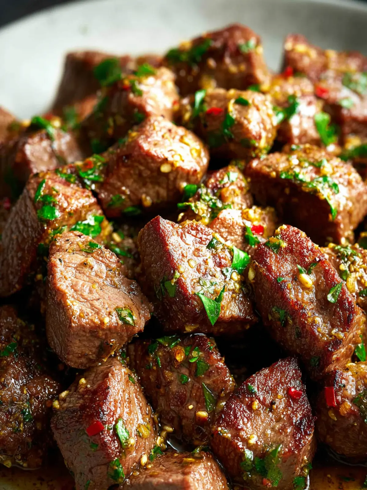 Air Fryer Garlic Butter Steak Bites First Image